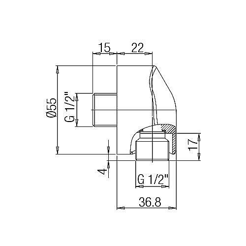 Подключение для шланга PAINI Lux 50CR503LP хром купить в интернет-магазине сантехники Sanbest