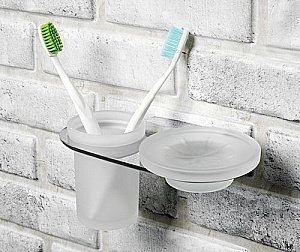 Держатель со стаканом и мыльницей WasserKRAFT Kammel K-8326 купить в интернет-магазине сантехники Sanbest