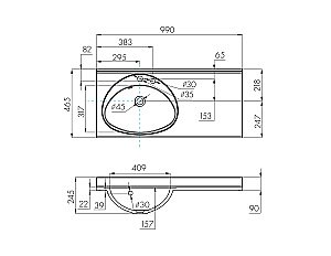 Раковина Акватон Отель 99 1A70073NOT01 белая купить в интернет-магазине Sanbest