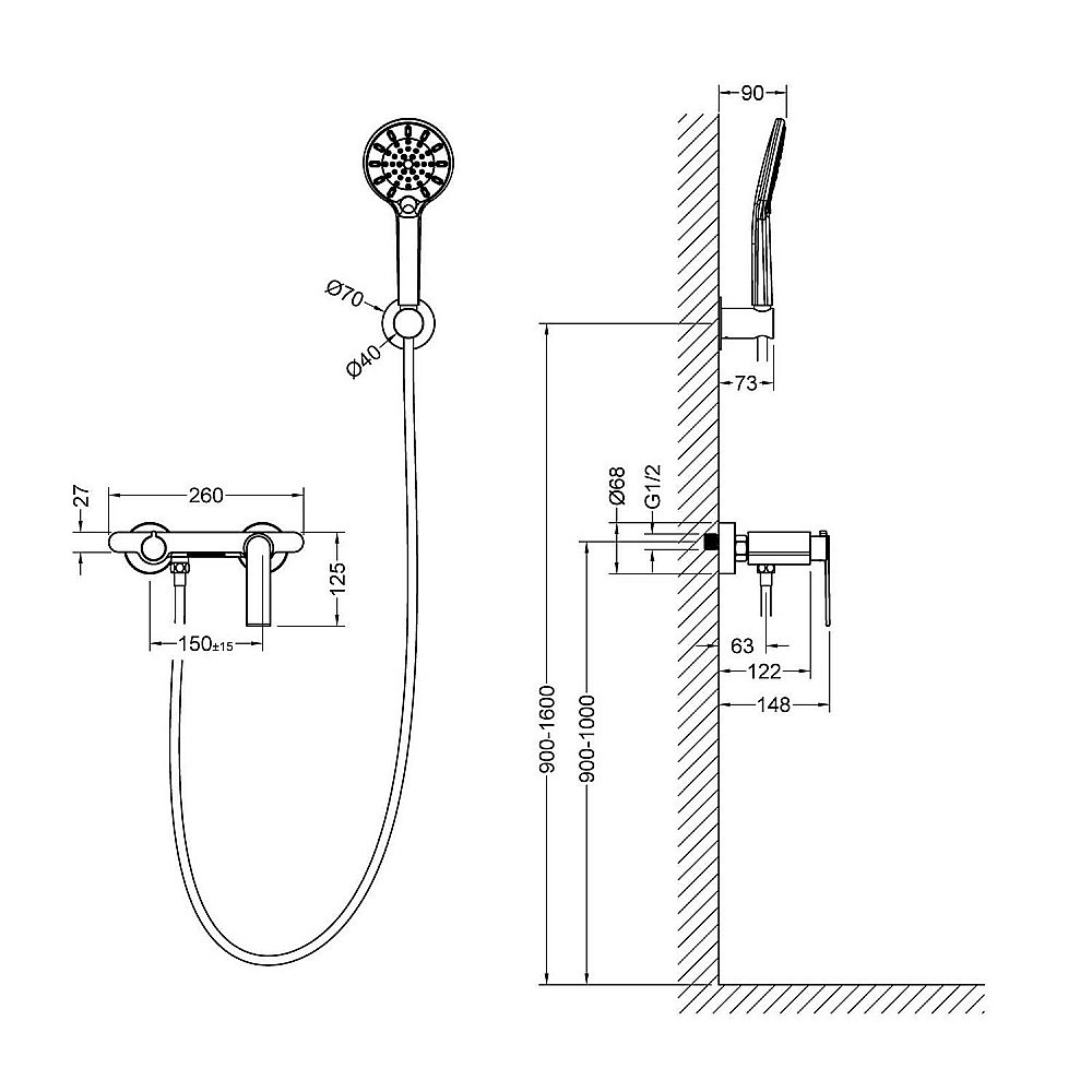 Смеситель для ванны Timo Anni 2714/03Y черный матовый купить в интернет-магазине сантехники Sanbest