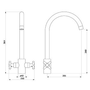 Смеситель для кухни Damixa Neo Classic 240000000 купить в интернет-магазине сантехники Sanbest