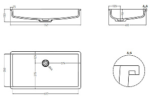 Раковина Salini MAREA 10 S-Sense 1802110G 75 белая купить в интернет-магазине Sanbest