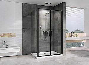 Душевой уголок ABBER Sonnenstrand AG04100BC-S75B 100x75 стекло прозрачное/профиль черный купить в интернет-магазине Sanbest