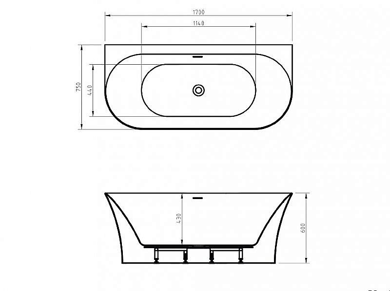 Ванна акриловая BelBagno BB711 170х75 купить в интернет-магазине Sanbest