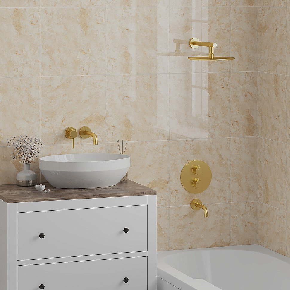 Душевая система PAINI Cox 78PJSET26911THBATHHEAD золото матовое купить в интернет-магазине сантехники Sanbest