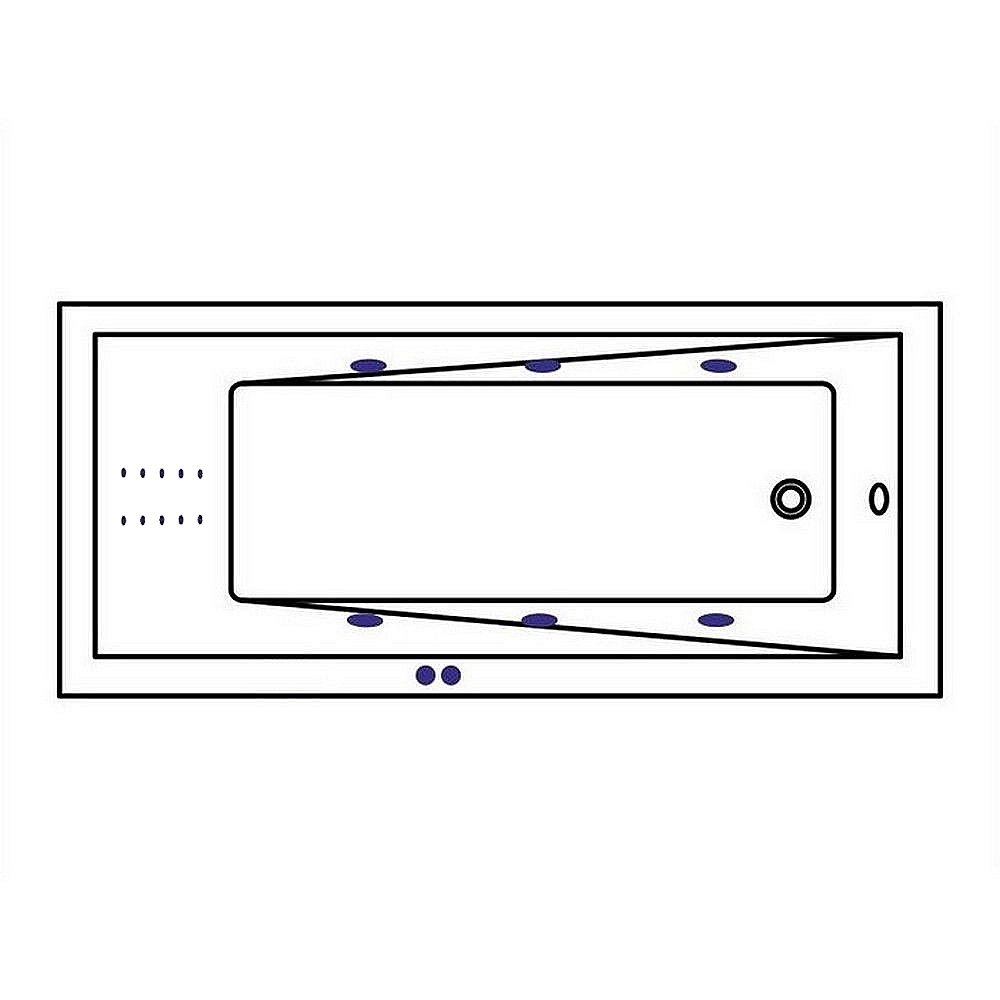 Гидромассажная ванна WhiteCross Wave Slim 150x70 LINE NANO хром купить в интернет-магазине Sanbest