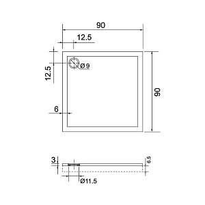 Душевой поддон Aquanet Alfa/Betta 00168433 90x90 купить в интернет-магазине Sanbest