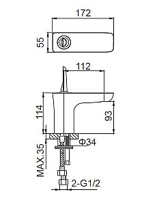 Смеситель для раковины WONZON & WOGHAND SHARK, Хром (WW-48B1101-CR) купить в интернет-магазине сантехники Sanbest