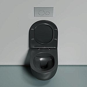 Унитаз подвесной Ceramica Nova Modena CN6063MDH безободковый, с крышкой микролифт, антрацит темный матовый купить в интернет-магазине Sanbest