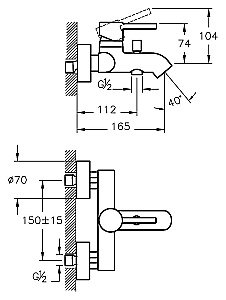Смеситель для ванны и душа Vitra Minimax S купить в интернет-магазине сантехники Sanbest