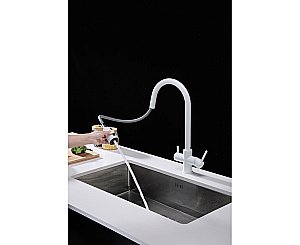 Смеситель для кухни Paulmark Lange La214212-WH белый матовый купить в интернет-магазине сантехники Sanbest