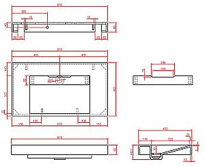 Раковина-моноблок Armadi Art Flat Nero Marquina 859-080-NM черный мрамор купить в интернет-магазине Sanbest
