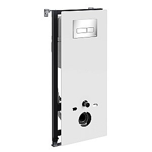 Инсталляция для унитаза WasserKraft Abens 20TLT.010.ME.WH.CH03  черная панель/кнопка хром купить в интернет-магазине сантехники Sanbest