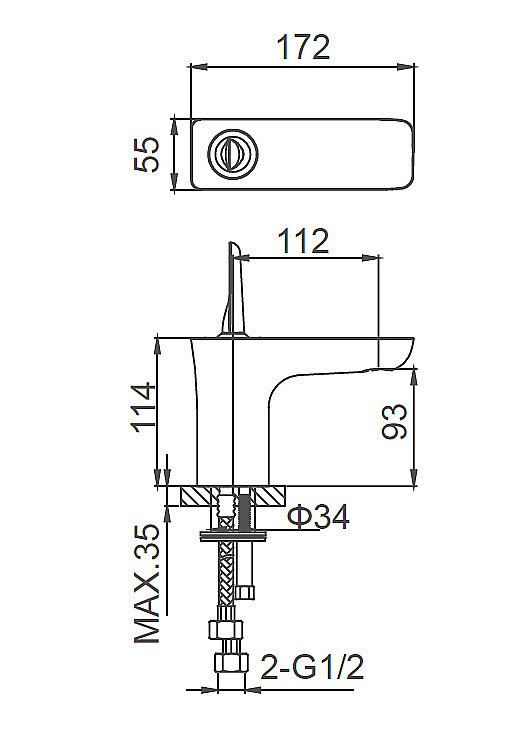 Смеситель для раковины WONZON & WOGHAND SHARK, Хром (WW-48B1101-CR) купить в интернет-магазине сантехники Sanbest