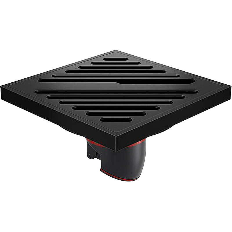 Душевой трап Orange 100x100 TR01-008b с черной матовый решеткой купить в интернет-магазине Sanbest