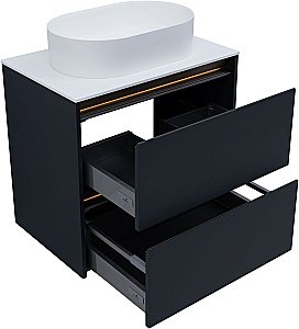 Тумба с раковиной Allen Brau Activity 70 1.34011.AM антрацит матовый/олива брашированная для ванной в интернет-магазине Sanbest