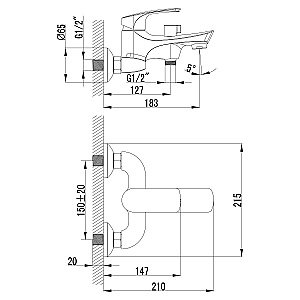 Смеситель для ванны Lemark Plus Shape LM1712C купить в интернет-магазине сантехники Sanbest