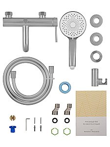 Смеситель для ванны с душем WONZON & WOGHAND STICK, Брашированный никель (WW-88639017-BN) купить в интернет-магазине сантехники Sanbest