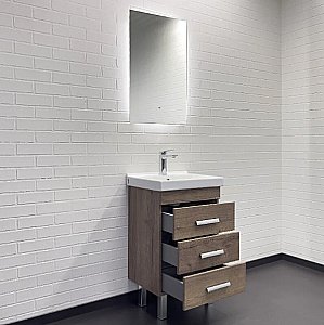 Тумба с раковиной Comforty Никосия 50 00-00018024 дуб темный для ванной в интернет-магазине Sanbest