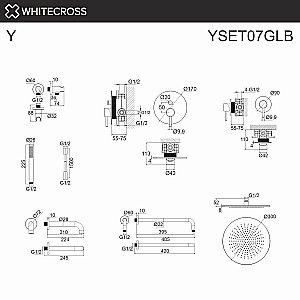 Душевая система WhiteCross Y YSET07GLB матовое золото купить в интернет-магазине сантехники Sanbest