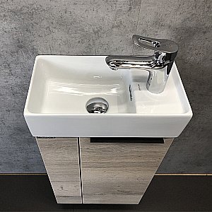 Тумба с раковиной Comforty Асти-40 00-00013798 дуб дымчатый для ванной в интернет-магазине Sanbest