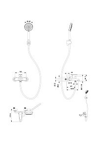 Смеситель для ванны с душем WONZON & WOGHAND ALFA WW-AE3204-BG брашированное золото купить в интернет-магазине сантехники Sanbest