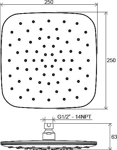 Верхний душ Ravak X07P570 черный матовый купить в интернет-магазине сантехники Sanbest