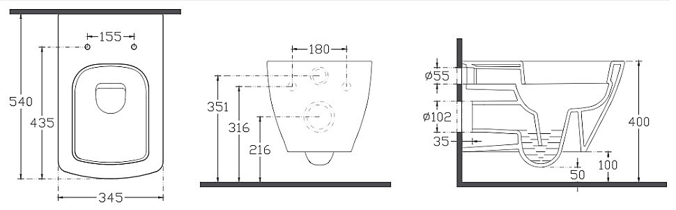 Унитаз подвесной Isvea Purita 10PL02008SV белый, безободковый купить в интернет-магазине Sanbest
