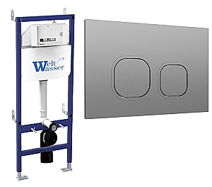 Инсталляция для унитаза WeltWasser WW BAMBERG 460 GR-N 10000014420 кнопка серая купить в интернет-магазине сантехники Sanbest
