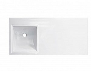 Тумба с раковиной Эстет Dallas Luxe 130 подвесная 1 длинный ящик/любой цвет тумбы и раковины под заказ для ванной в интернет-магазине Sanbest