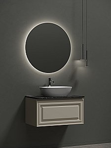 Тумба с раковиной Sancos Very 80 со столешницей, бежевая матовая для ванной в интернет-магазине Sanbest