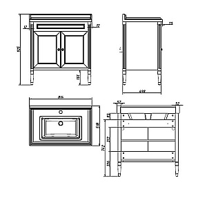 Тумба с раковиной Caprigo ALBION Promo 80 светлый беж для ванной в интернет-магазине Sanbest