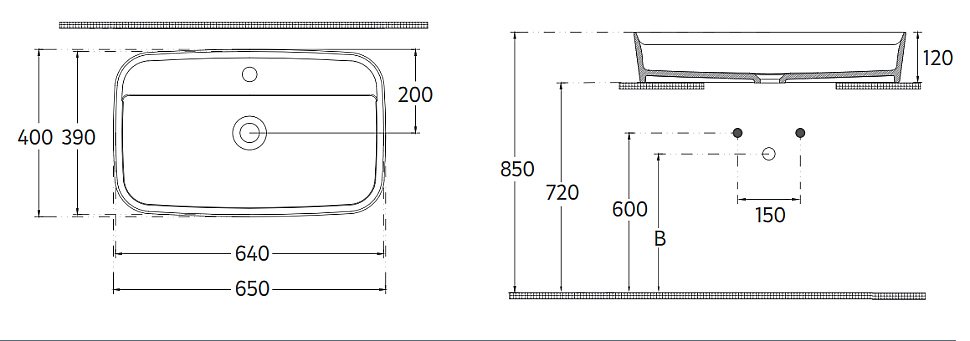 Раковина ISVEA Peak 65 10PE65065SV белая купить в интернет-магазине Sanbest