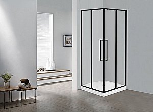 Душевой уголок Esbano SURF ESOGS100KVB 100х100 стекло прозрачное/профиль черный матовый купить в интернет-магазине Sanbest