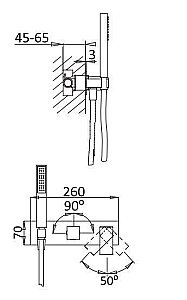Смеситель для душа Cezares PORTA-VDM2-01 хром купить в интернет-магазине сантехники Sanbest