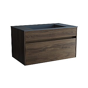 Тумба с раковиной Vincea Chiara 80 VMC-2C800CO/VCB-13800G тёмный дуб/раковина серая для ванной в интернет-магазине Sanbest