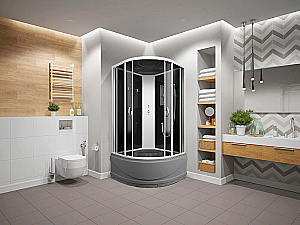 Душевая кабина Erlit ER3510TP-C2-RUS_GRAY 100х100 стекло тонированное/профиль серебристый купить в интернет-магазине Sanbest