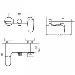 Смеситель для ванны Boheme Spectre 453-CR хром купить в интернет-магазине сантехники Sanbest
