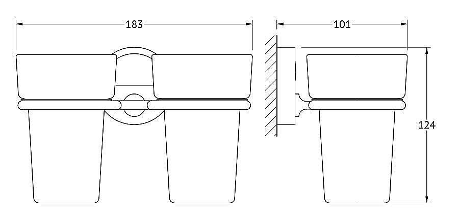 Держатель с 2-мя стаканами FBS Luxia LUX 007 купить в интернет-магазине сантехники Sanbest