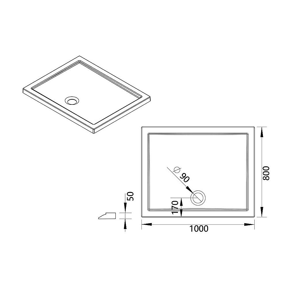 Душевой поддон Vincea VST-5AR-8010 100х80 белый купить в интернет-магазине Sanbest