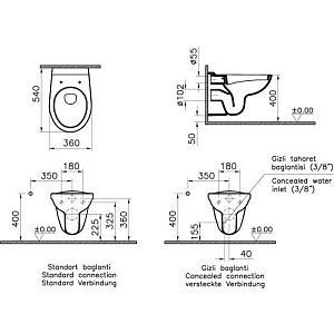 Унитаз Vitra Norm Fit 6855B099-1777, белый купить в интернет-магазине Sanbest