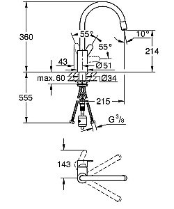 Смеситель для кухни Grohe Eurostyle Cosmopolitan 31126004 купить в интернет-магазине сантехники Sanbest