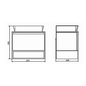 Тумба с раковиной Comforty Прага 60 00-00014536 (PZ-6068) светлое дерево/белая/столешница графит для ванной в интернет-магазине Sanbest
