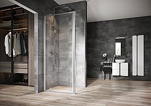 Душевой уголок Ravak Nexty NDOP1+NPSS+NPSS 80x90 стекло прозрачное/профиль сатин купить в интернет-магазине Sanbest