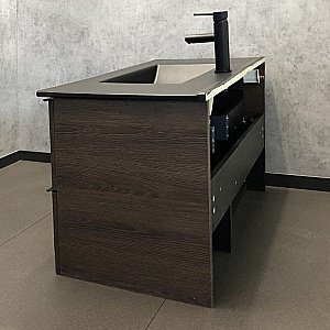 Тумба с раковиной Comforty Франкфурт 00-00002048 90 дуб шоколадно-коричневый для ванной в интернет-магазине Sanbest