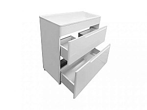 Тумба с раковиной Эстет Kare Luxe 60 напольная 2 ящика белая для ванной в интернет-магазине Sanbest
