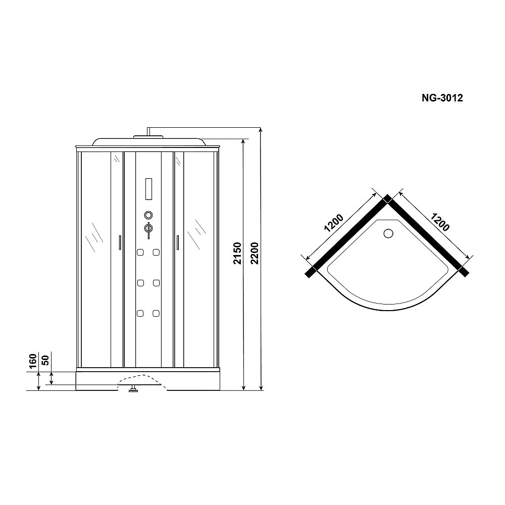 Душевая кабина Niagara Ultra NG-3012-01 120х120 купить в интернет-магазине Sanbest