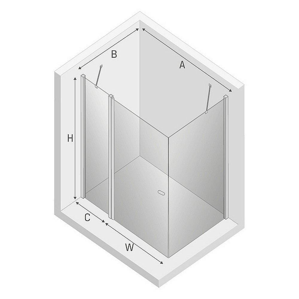 Душевой уголок NEW TRENDY NEW SOLEO BLACK K-0551 120x90 стекло прозрачное/профиль черный купить в интернет-магазине Sanbest