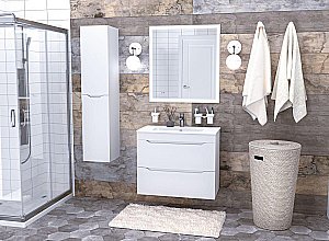 Пенал Aquanet Практика 330461 30 белый матовый для ванной в интернет-магазине сантехники Sanbest