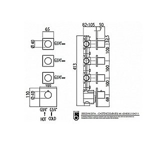 Смеситель для душа Bossini Oki Z031205.030 хром купить в интернет-магазине сантехники Sanbest